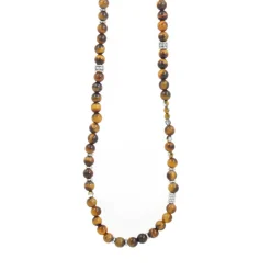 Les Interchangeables Collier et pendentif A60205 - Sautoir Bobo Chic Oeil du Tigre Femme | Femme Collier Et Pendentif