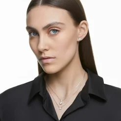 Swarovski Bijoux Collier et pendentif Swarovski 5472635 - Pendentif Solitaire Métal Rhodié et Cristaux Étincelants Femme | Femme Collier Et Pendentif