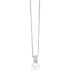 Ti Sento Collier et pendentif Liberation 3877PW-42 - Collier et pendentif Perle Blanche Cristaux Femme | Femme Collier Et Pendentif