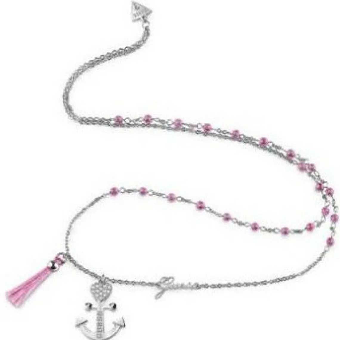 Guess Bijoux Collier et pendentif UBN85112 - Talisman Acier Rose Et pendentif Ancre Femme | Femme Collier Et Pendentif