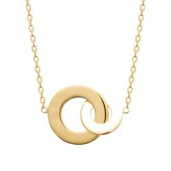 Maison de la Bijouterie Collier fantaisie double rond Femme plaqué or UYZZ6445 | Femme Collier Et Pendentif