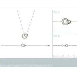 Maison de la Bijouterie Collier fantaisie double rond martelé Femme WYZ63U45 Argent | Femme Collier Et Pendentif