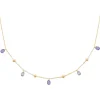 Maison de la Bijouterie Collier fantaisie femme cristal violet plaqué or UW404Z45 | Femme Collier Et Pendentif