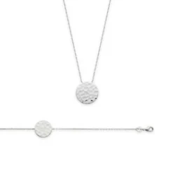 Maison de la Bijouterie Collier fantaisie pendentif martelé Femme Argent WYZ60045 | Femme Collier Et Pendentif