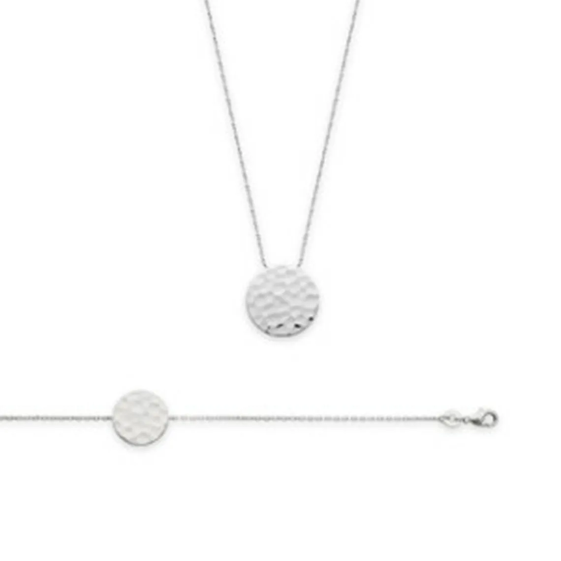 Maison de la Bijouterie Collier fantaisie pendentif martelé Femme Argent WYZ60045 | Femme Collier Et Pendentif