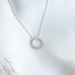 Maison de la Bijouterie Collier fantaisie soleil Femme argent WYZ60Y45 | Femme Collier Et Pendentif