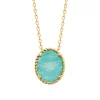 Maison de la Bijouterie Collier femme amazonite plaqué or UW35V345 | Femme Collier Et Pendentif