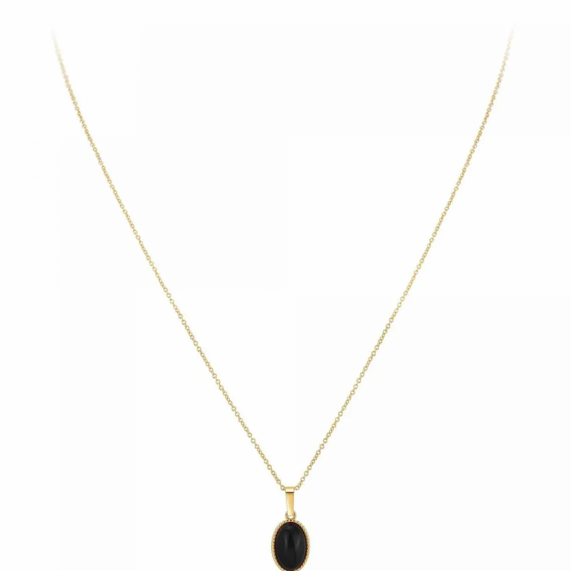 Angèle M Bijoux Collier femme Angèle M B2458-BLACK-ONYX - Métal Doré | Femme Collier Et Pendentif