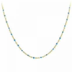 Angèle M Bijoux Collier femme Angèle M B2394-BLEU - Acier Doré | Femme Collier Et Pendentif