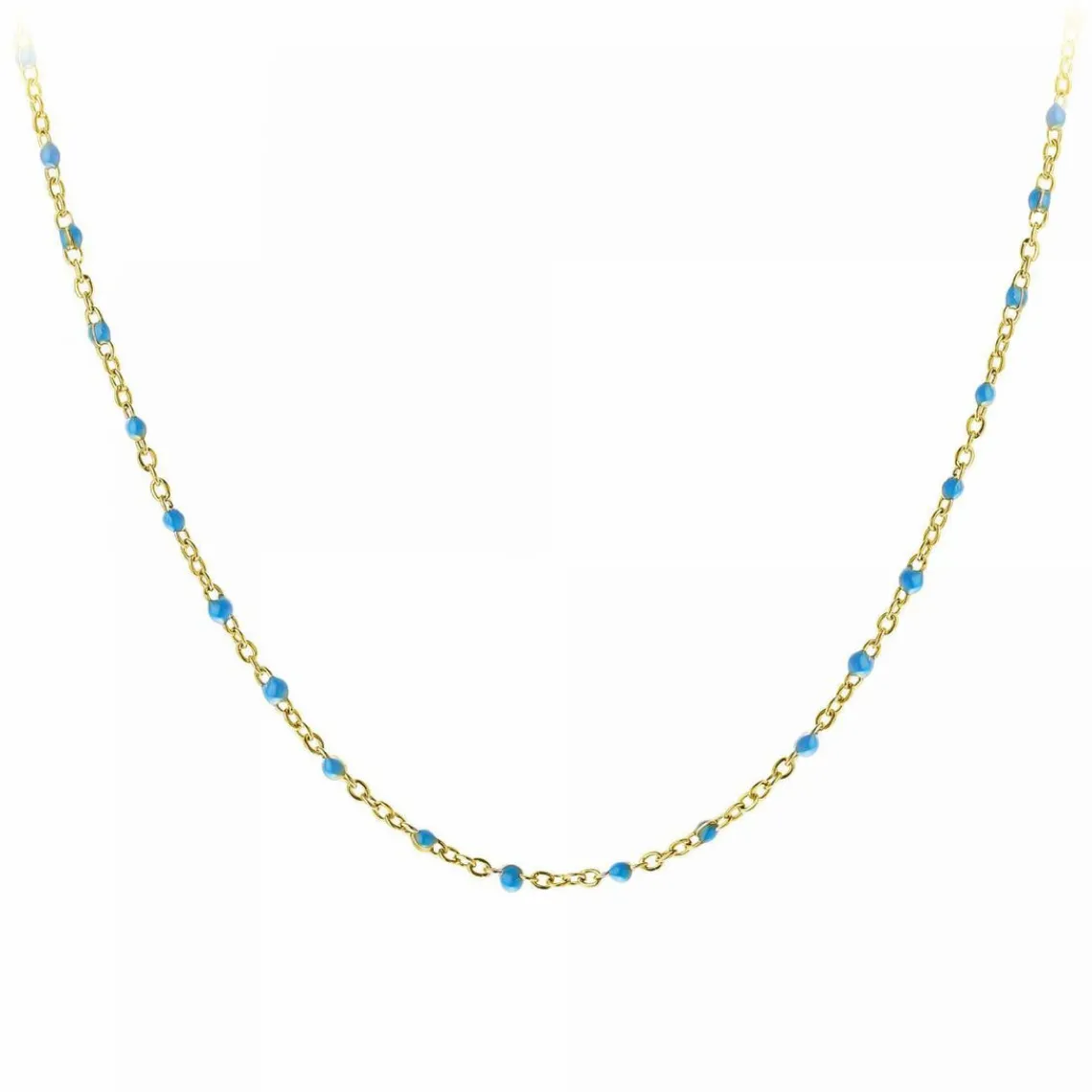 Angèle M Bijoux Collier femme Angèle M B2394-BLEU - Acier Doré | Femme Collier Et Pendentif
