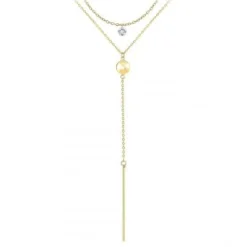 Angèle M Bijoux Collier femme Angèle M B2276-DORE+B2382-DORE-10001-WHITE | Femme Collier Et Pendentif