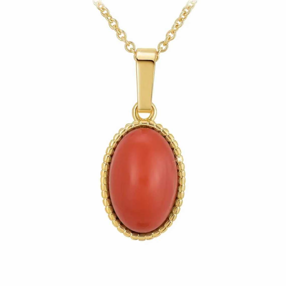 Angèle M Bijoux Collier femme Angèle M B2458-RED-ONYX - Métal Doré | Femme Collier Et Pendentif