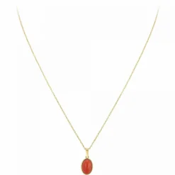 Angèle M Bijoux Collier femme Angèle M B2458-RED-ONYX - Métal Doré | Femme Collier Et Pendentif