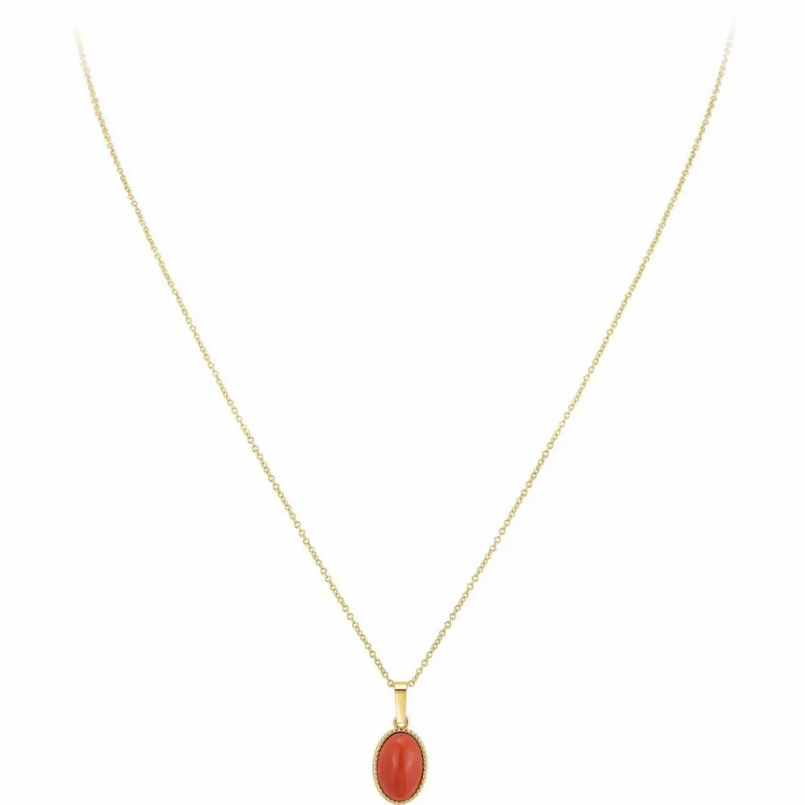 Angèle M Bijoux Collier femme Angèle M B2458-RED-ONYX - Métal Doré | Femme Collier Et Pendentif