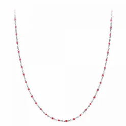 Angèle M Bijoux Collier femme Angèle M - B2380-ROUGE Acier Argent | Femme Collier Et Pendentif