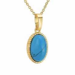 Angèle M Bijoux Collier femme Angèle M - B2458-TURQUOISE Métal Doré | Femme Collier Et Pendentif