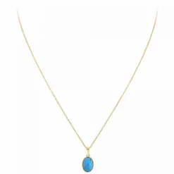 Angèle M Bijoux Collier femme Angèle M - B2458-TURQUOISE Métal Doré | Femme Collier Et Pendentif