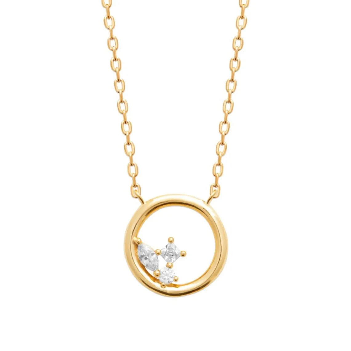 Maison de la Bijouterie Collier femme anneau oz plaqué or UW404W45 | Femme Collier Et Pendentif