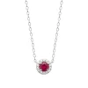Maison de la Bijouterie Collier femme argent cœur oxyde et pierre rouge VW363W45 | Femme Collier Et Pendentif