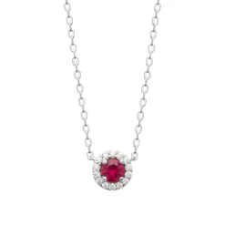 Maison de la Bijouterie Collier femme argent cœur oxyde et pierre rouge VW363W45 | Femme Collier Et Pendentif
