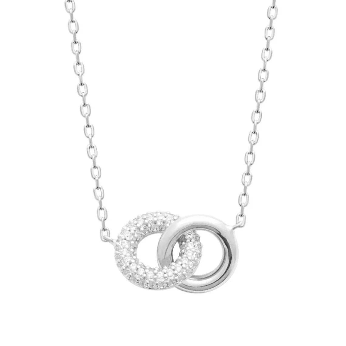 Maison de la Bijouterie Collier femme argent double anneau oxydes VW3VU045 | Femme Collier Et Pendentif