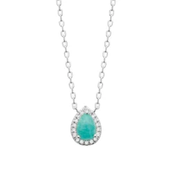 Maison de la Bijouterie Collier femme argent oxyde de zirconium pierre bleue VW36U545 | Femme Collier Et Pendentif