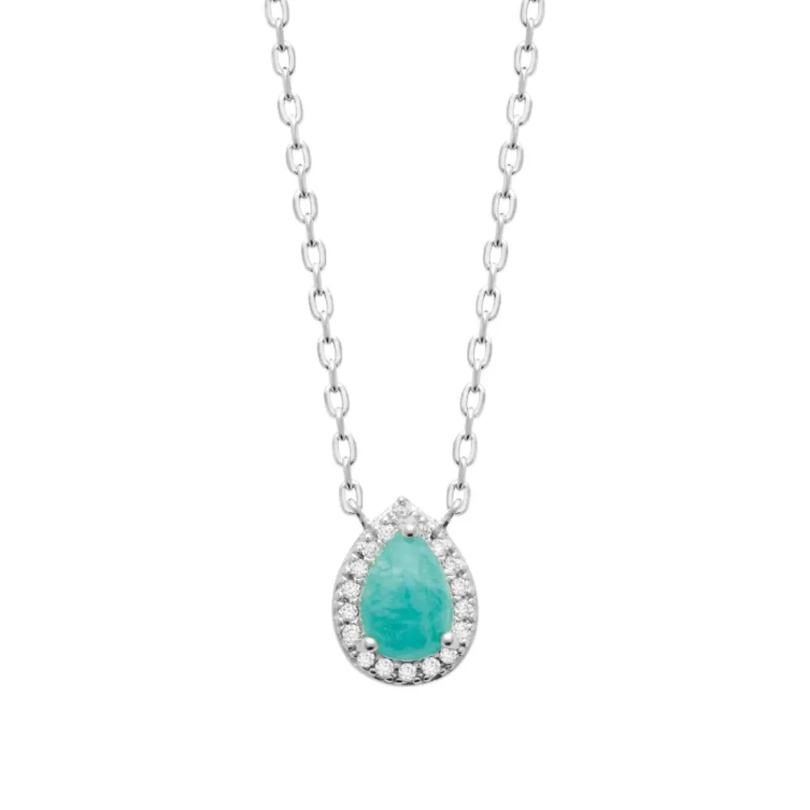 Maison de la Bijouterie Collier femme argent oxyde de zirconium pierre bleue VW36U545 | Femme Collier Et Pendentif
