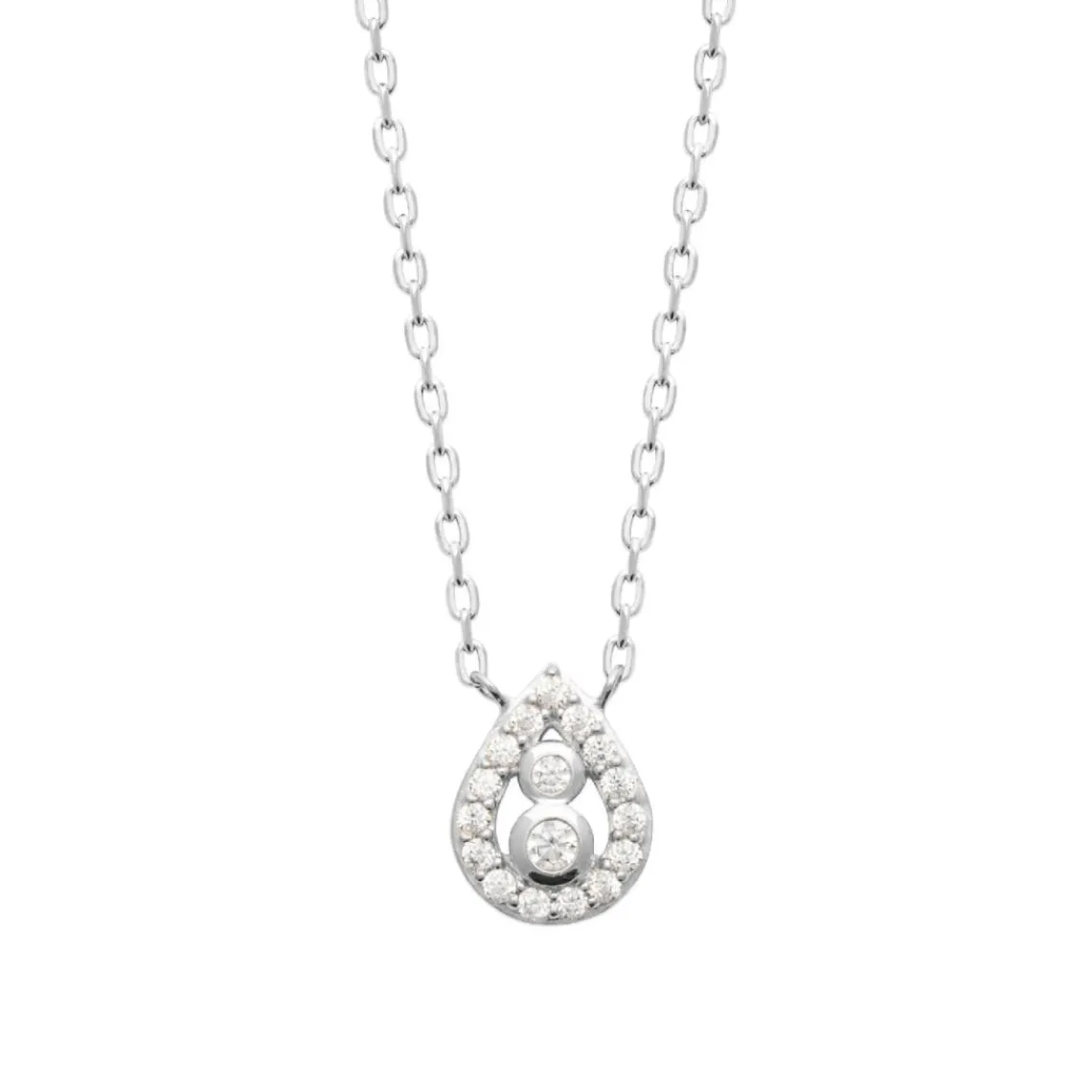 Maison de la Bijouterie Collier femme argent pendentif goutte VW345Z45 | Femme Collier Et Pendentif