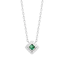 Maison de la Bijouterie Collier femme argent pendentif pierre verte VW3UV445 | Femme Collier Et Pendentif
