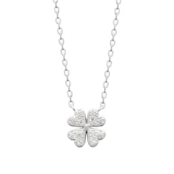 Maison de la Bijouterie Collier femme argent pendentif trèfle oxyde VW3W5645 | Femme Collier Et Pendentif