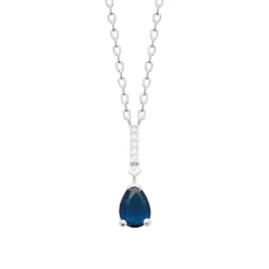 Maison de la Bijouterie Collier femme argent pendentif goutte bleue nuit VW3UWV45 | Femme Collier Et Pendentif