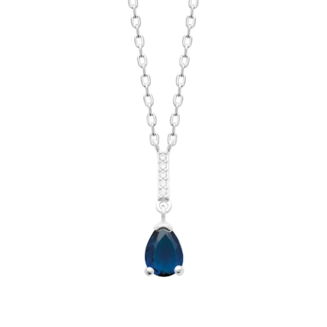 Maison de la Bijouterie Collier femme argent pendentif goutte bleue nuit VW3UWV45 | Femme Collier Et Pendentif