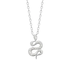 Maison de la Bijouterie Collier femme argent pendentif serpent oxyde VW3W6045 | Femme Collier Et Pendentif