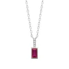Maison de la Bijouterie Collier femme argent pendentif pierre rouge VW364V45 | Femme Collier Et Pendentif