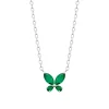 Maison de la Bijouterie Collier femme argent pendentif papillon vert VW3VV445 | Femme Collier Et Pendentif