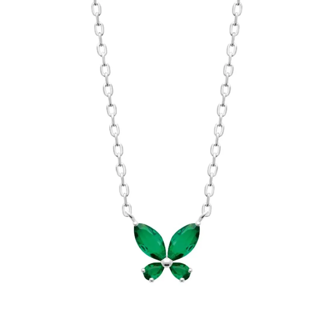 Maison de la Bijouterie Collier femme argent pendentif papillon vert VW3VV445 | Femme Collier Et Pendentif