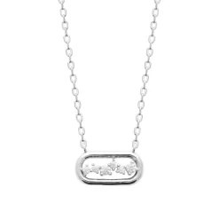 Maison de la Bijouterie Collier femme argent pendentif ovale oxydes VW3V6345 | Femme Collier Et Pendentif