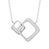 Maison de la Bijouterie Collier femme argent pendentif double carré oxyde VW3WZV45 | Femme Collier Et Pendentif