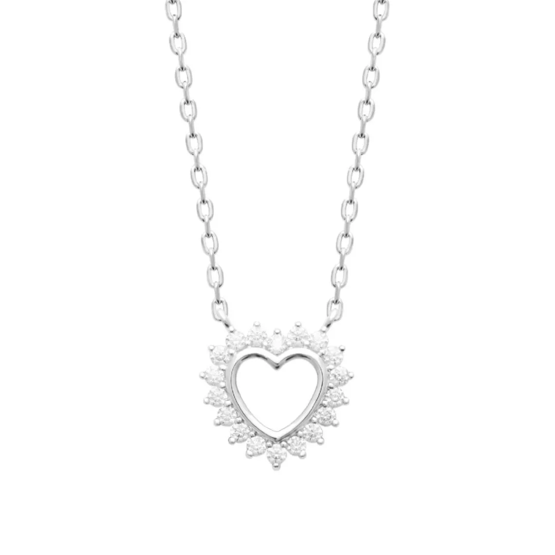 Maison de la Bijouterie Collier femme argent pendentif cœur fantaisie VW3U6345 | Femme Collier Et Pendentif