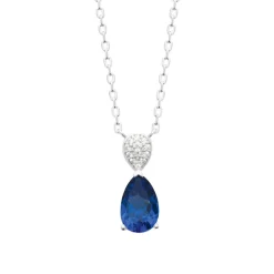 Maison de la Bijouterie Collier femme argent pendentif pierre bleue VW366Y45 | Femme Collier Et Pendentif