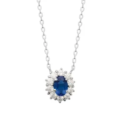 Maison de la Bijouterie Collier femme argent pierre bleue VW36Z545 | Femme Collier Et Pendentif