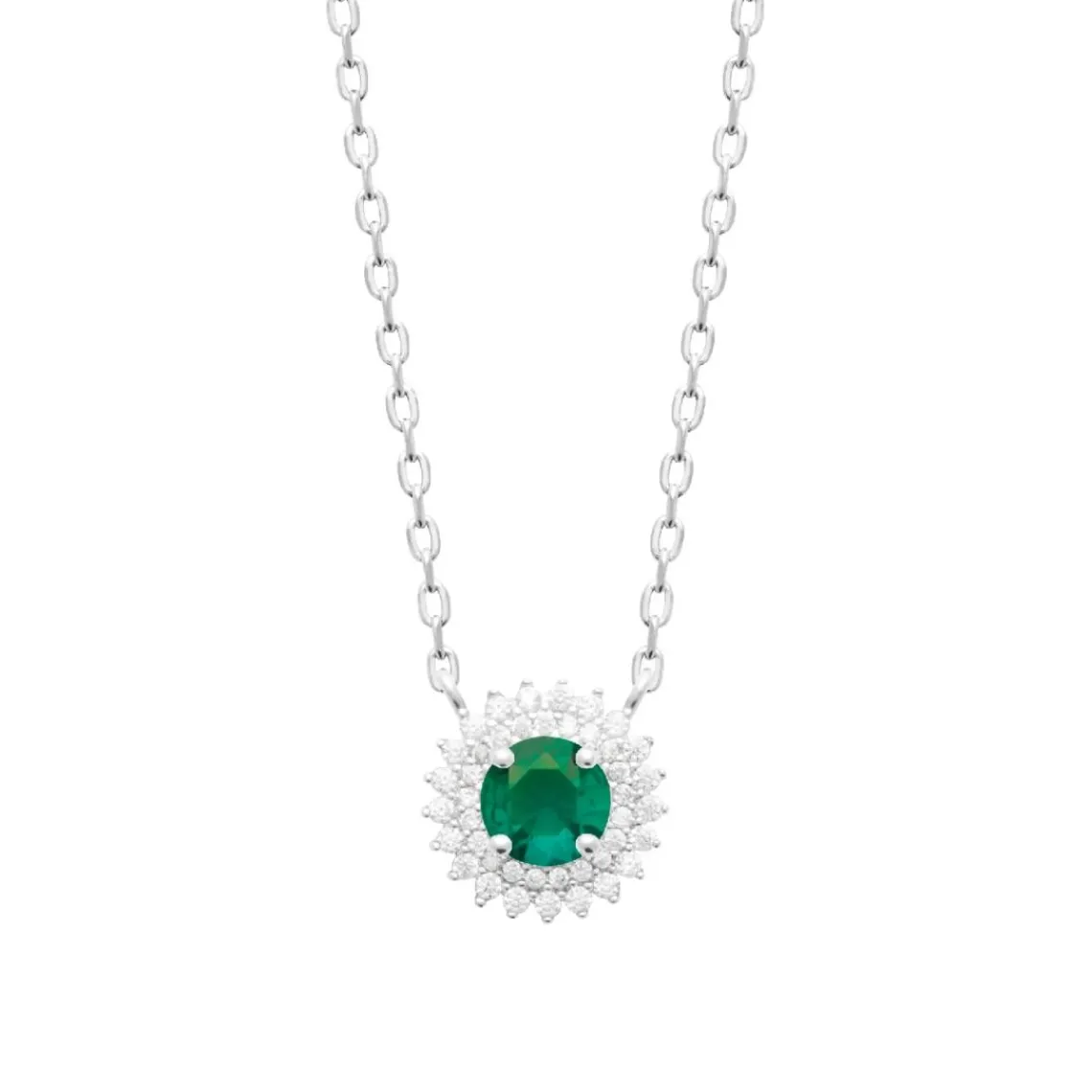Maison de la Bijouterie Collier femme argent pierre verte VW3UVY45 | Femme Collier Et Pendentif