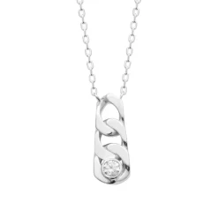 Maison de la Bijouterie Collier femme argent rhodié blanc serti clos - VW34Z545 | Femme Collier Et Pendentif