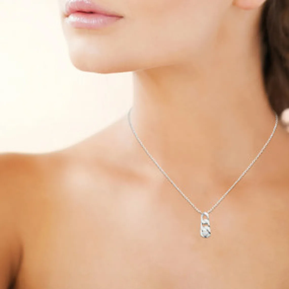 Maison de la Bijouterie Collier femme argent rhodié blanc serti clos - VW34Z545 | Femme Collier Et Pendentif