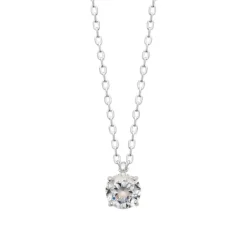 Maison de la Bijouterie Collier femme argent rhodié blanc serti griffe - VW30W645 | Femme Collier Et Pendentif