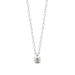 Maison de la Bijouterie Collier femme argent rhodié blanc serti griffe - VW30W445 | Femme Collier Et Pendentif