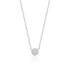 Maison de la Bijouterie Collier femme argent rhodié blanc serti griffe rond - VWZ45Y45 | Femme Collier Et Pendentif