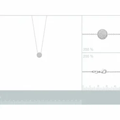 Maison de la Bijouterie Collier femme argent rhodié blanc serti griffe rond - VWZ45Y45 | Femme Collier Et Pendentif
