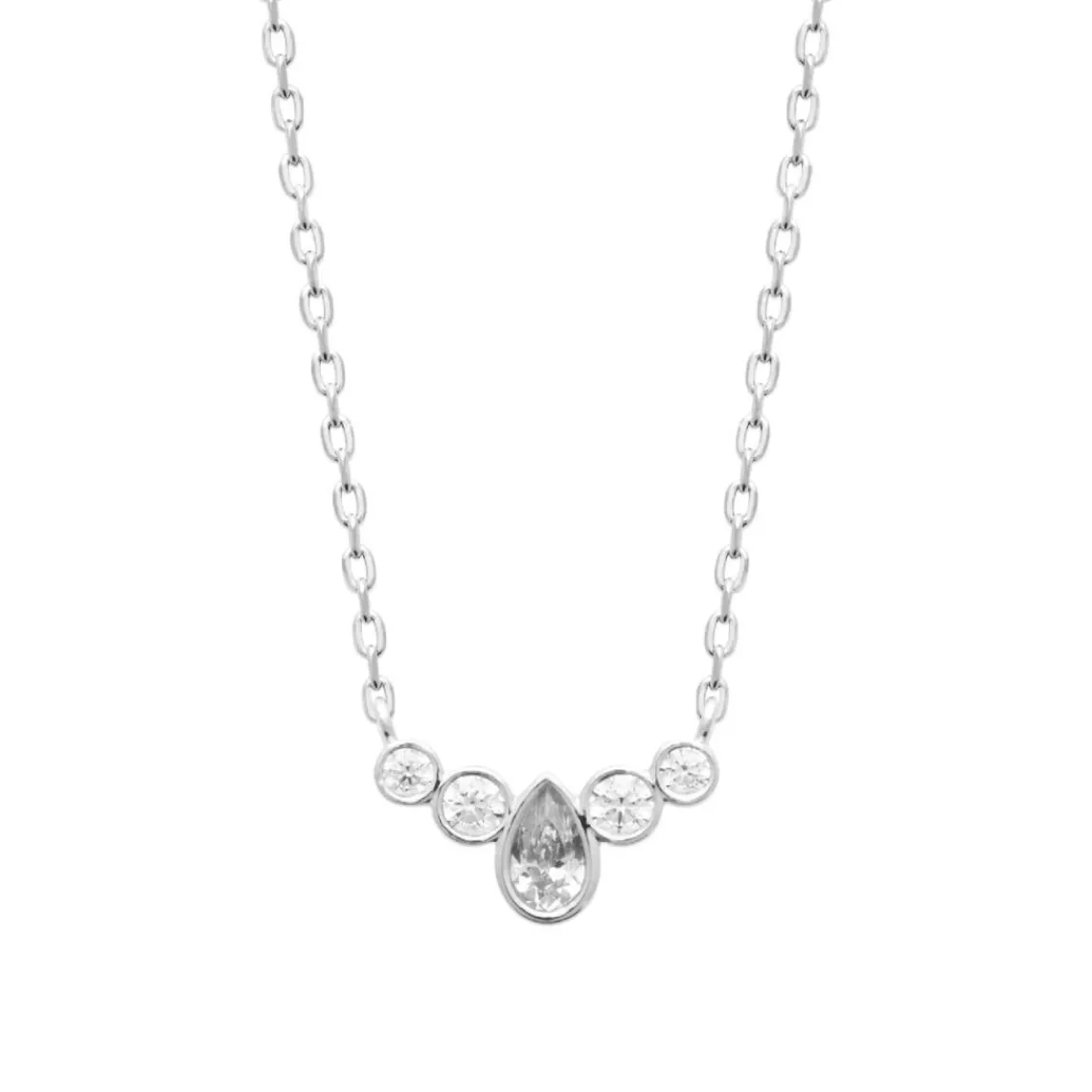 Maison de la Bijouterie Collier femme argent serti clos VW3VVV45 | Femme Collier Et Pendentif