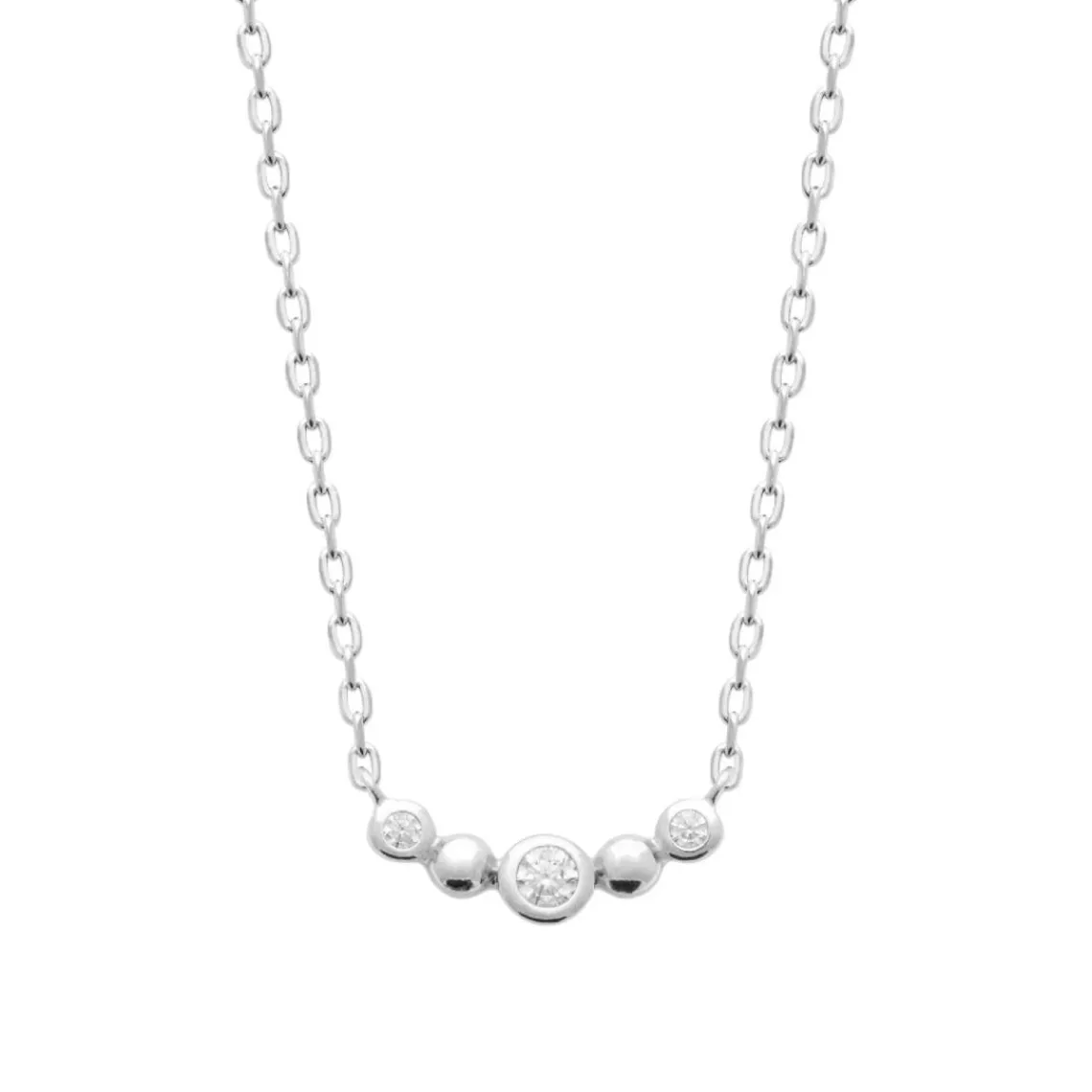 Maison de la Bijouterie Collier femme argent serti clos oxyde VW3W4045 | Femme Collier Et Pendentif